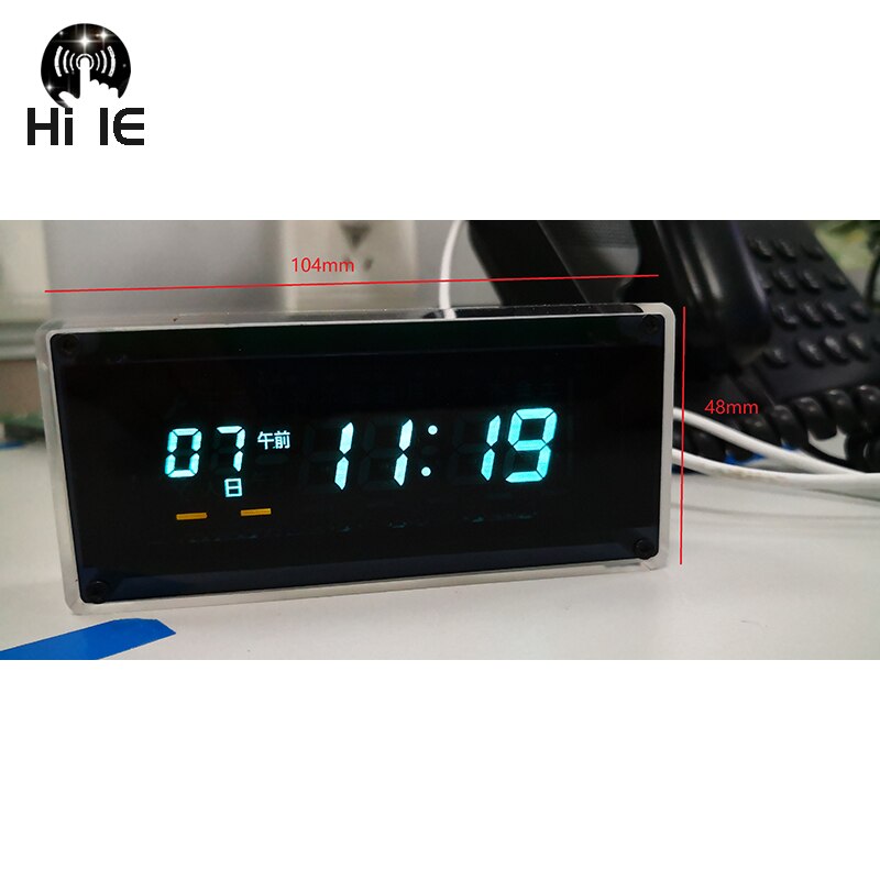 Creatieve Desktop Vfd Klok Vfd Wifi Klok Digitale Led Klok Thuis Klok Omgevingslicht Vfd Screen Met Zwaartekracht Sensor