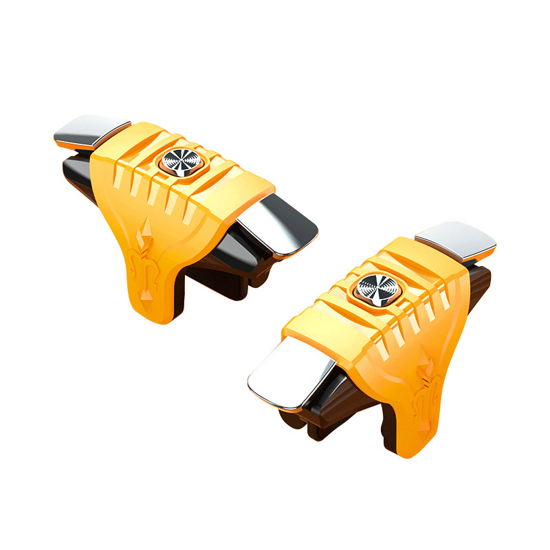 2Pcs Pubg Mobiele Game Controller Gamepad Trigger Doel Schieten Knop L1R1 Shooter Joystick Voor Iphone Android Telefoon: 02 Yellow