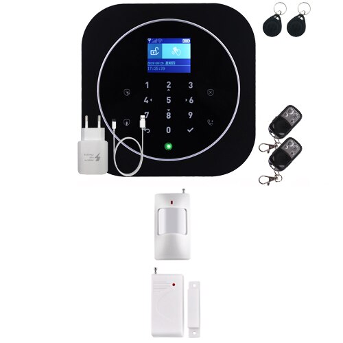 Sistema de alarma GSM antirrobo con Control inteligente WIFI inalámbrico, aplicación Tuya para casa, teclado táctil RFID seguro, kit de Sensor de 433MHz: Option2