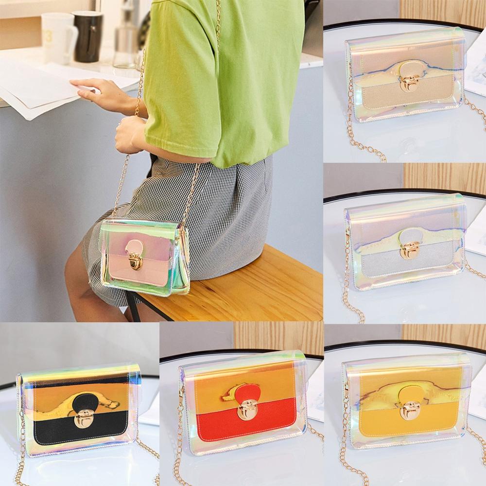 Kette Riemen transparent Umhängetasche Patchwork Frauen Strand Telefon Tasche Wasserdichte Reisetasche Schulter Tasche Handtasche Dame Taschen