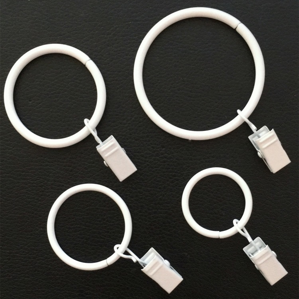 10 Curtain Rings with Clips Stable Drapery Rings Easy to Use Curtain Hooks for for Shower Window Door Curtain