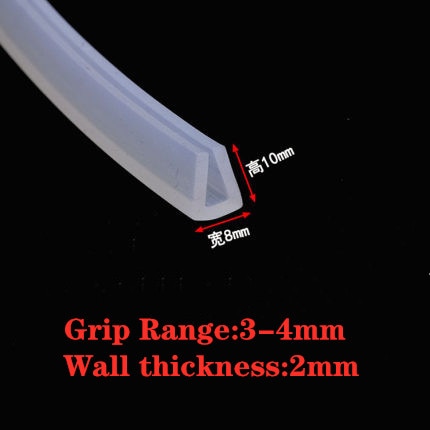2 meters U-channel Silicone rubber shower door glass sealing tape Edge trim weathering edge guard