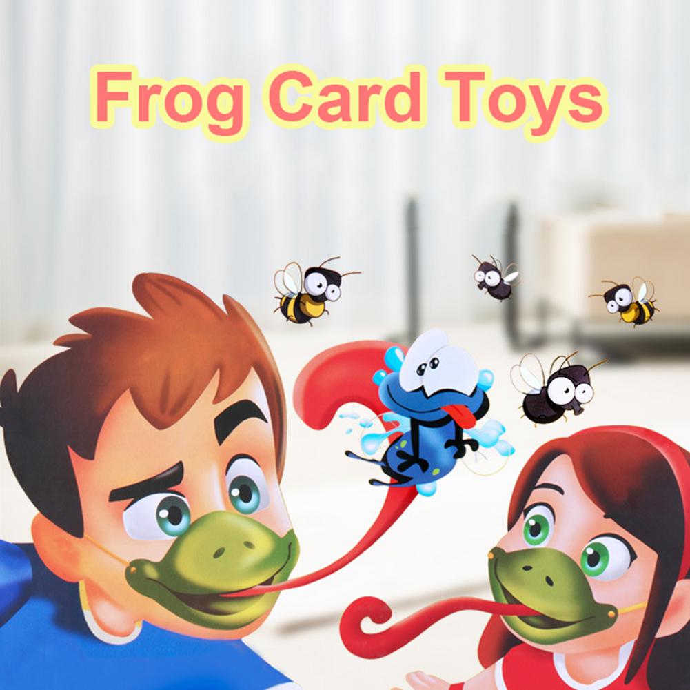 Frog Playing Card Toys Greedy Chameleon Lizard Tongue Out Frog Blowing Dragon Desktop Parent Child Fight