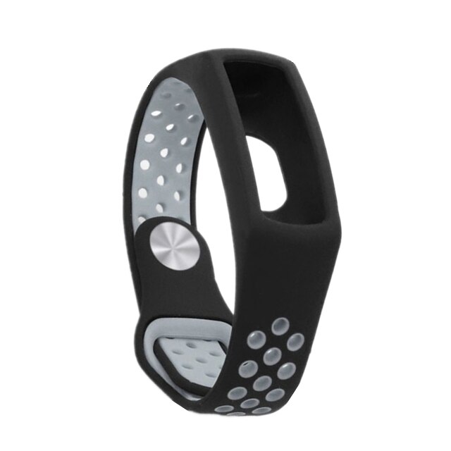 Correa de silicona para Huawei Honor Band 4 5 pulsera deportiva inteligente dos tonos porosa correa de reemplazo transpirable para Honor Band 3 4 Band5: black gray