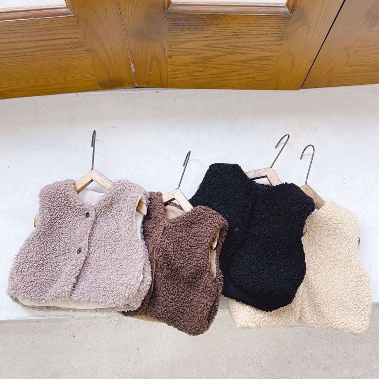 Winter warm kindervest voor babymeisjes, vest voor kinderen, peuterjasjes, meisjesvest, fleece effen