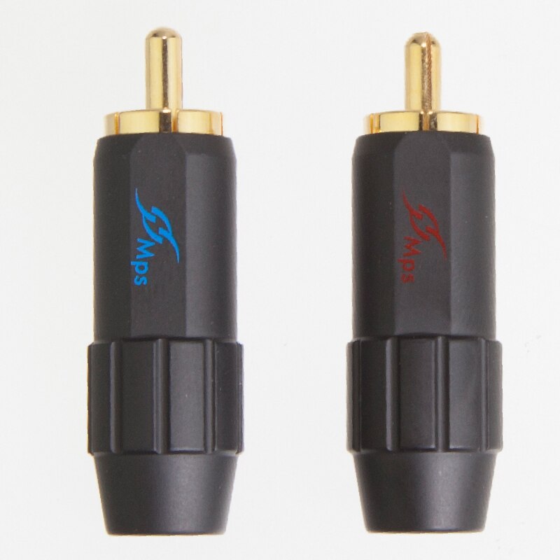 Clavija RCA de cobre HiFi chapada en oro de 24K, conector RCA de cobre con cabeza de loto, cable de 8mm, HiFi MPS Flat-8B
