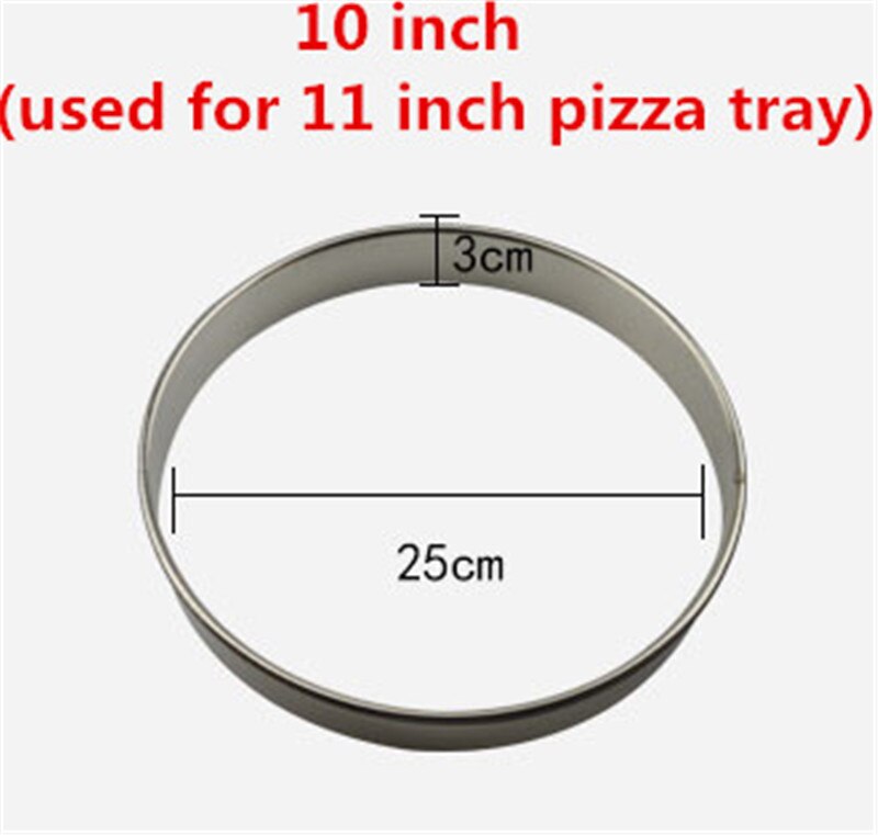 304 Stainless Steel Pizza round Rings for add Sauce Baking pan Ring Pizza Fruit Pie Circle DIY Dessert Decoration Ring tool: 10inch
