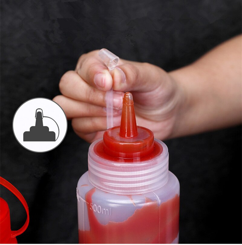 240-1000ml Plastic Squeeze Sauce Bottle Easy Squeeze Condiment Dispenser Restaurant Sauce Ketchup Salad Bottle Kitchen Supplies