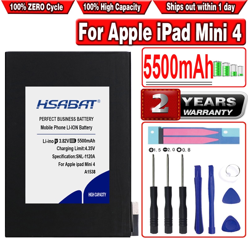 Hsabat 5500 麻雀最高品質のアップルの ipad ミニ 4 Mini4 A1538 A1546 A1550 交換バッテリー