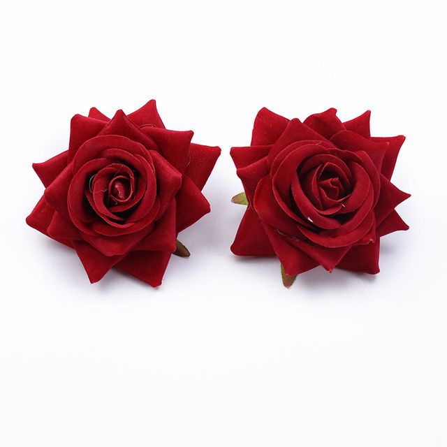 30/100PCS Kunstbloemen voor Kerst Woondecoratie Bruiloft Bruids Accessoires DIY Krans Een Cap Zijden rozen: S / Bordeaux
