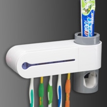 GH2 In 1 UV Tandenborstel Sterilisator Tandenborstel Houder Automatische Tandpasta Squeezers Dispenser Thuis Badkamer tandenborstel houder