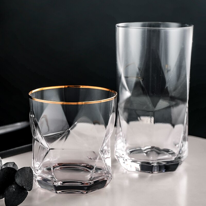 Nordic Geometry Glass, Whisky Glass, Drinking Glass for Water, Milk, Juice