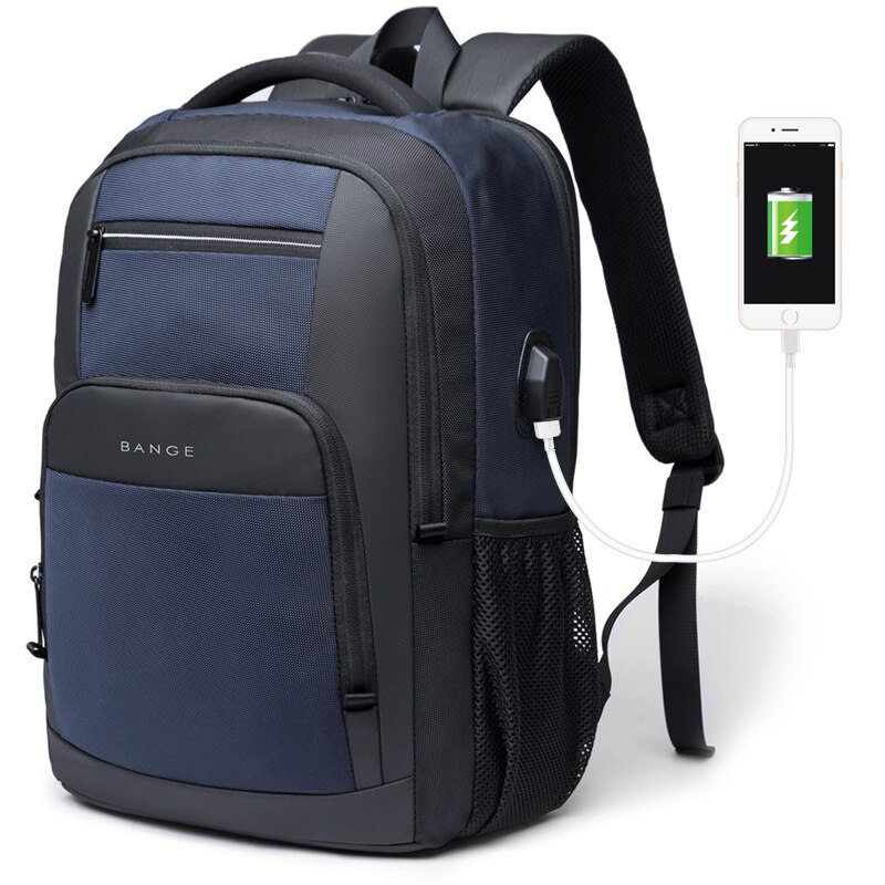 Großer, 15.6 -zoll-schulrucksack mit multifunktionalem usb-ladeanschluss, geeignet für 2022 laptops, auch für studenten.: Blau