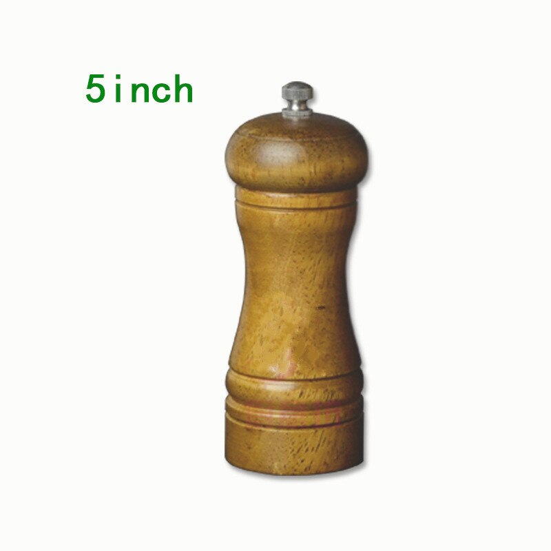1PCS Eiken Grinder Zout en Peper Grinder Spice Grinder multifunctionele Kruiderij Fles Keuken Gereedschap (5,8, 10 inch) Pepermolen: 5-inch