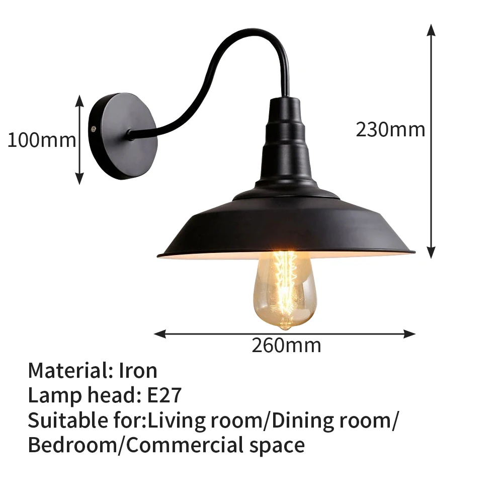 Retro væglampe udendørs lade garage vintage armatur natlampe multifunktionel væglampe dekoration