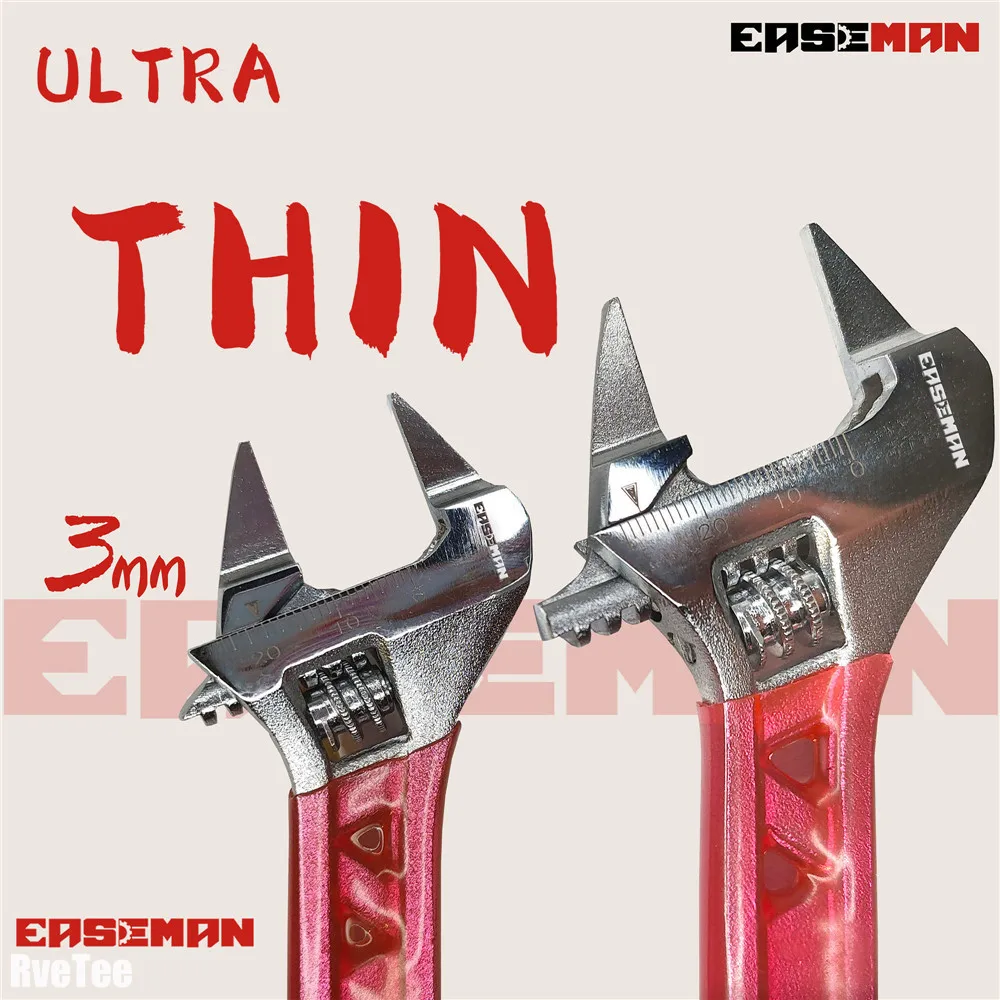 Llave ajustable ultrafina de 3mm, herramientas de plomería para coche, herramientas manuales para electricista, Mini llave para baño 2024