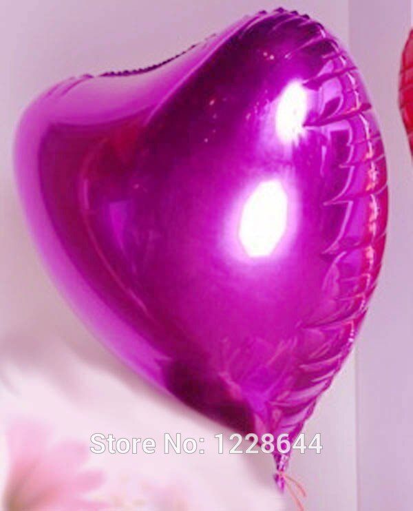 Valentijnsdag feestartikelen helium opblaasbare grootte 32 inch hart folie ballonnen Bruiloft decoratie Fuchsia kleur 20 stks/partij