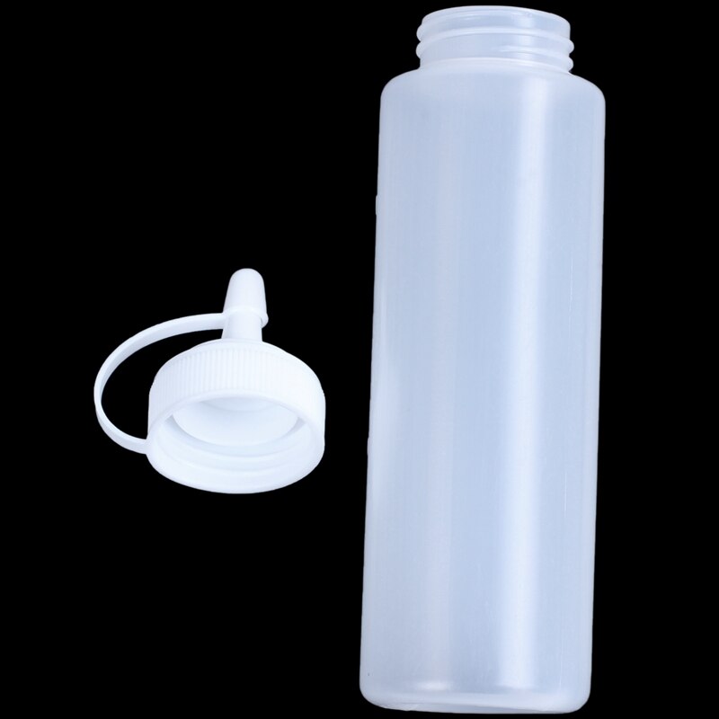 180cc hvite plastpresse flaske oljesaus dispenser dysehette festet