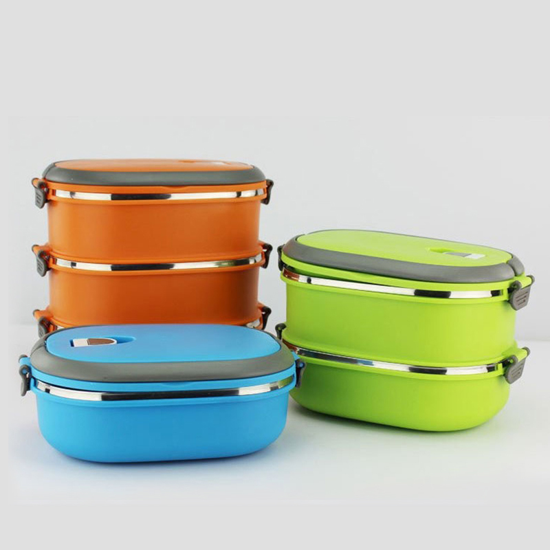 Meerlaagse thermische lunchbox bento lunchbox stevige kommen roestvrijstalen voedselcontainer keuken servies verwarmde opbergruimte kinderen