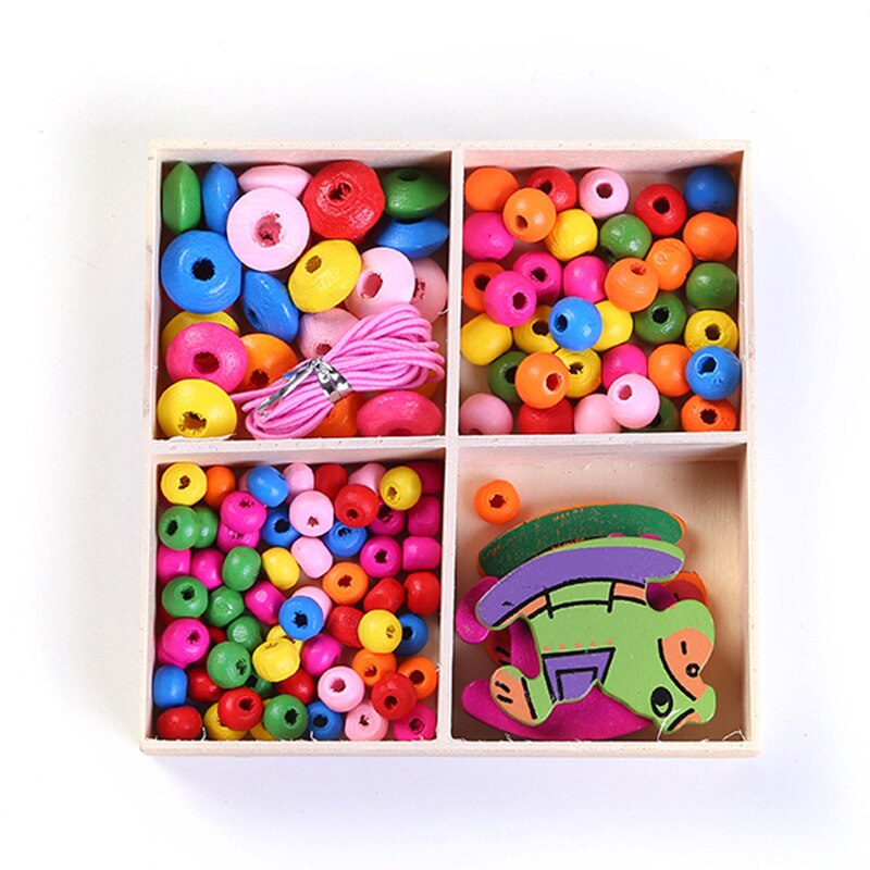 Meisje Diy Sieraden Kit Kleurrijke Houten Kralen Zelf-assemblage Ketting Ketting Armband Accessoires Cadeau Voor Kinderen UD88: Trojan horse