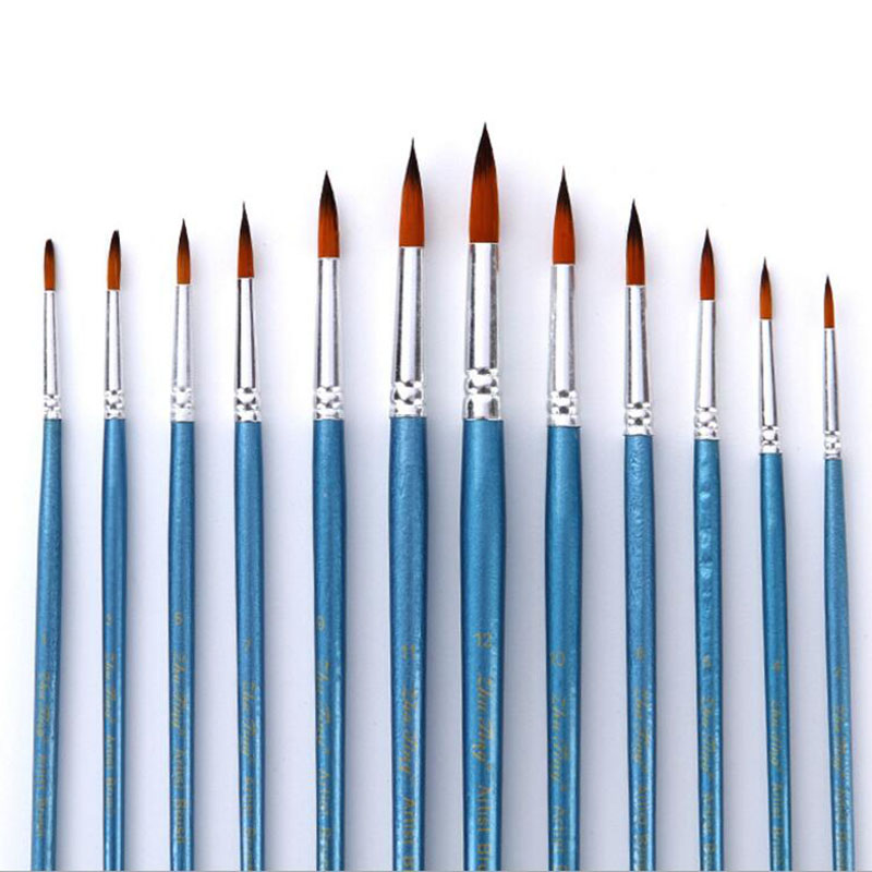 STOBOK 7-Piece Line Drawing Pen Set - Premium Weasel Hair Brushes For Watercolor & Oil Painting Details