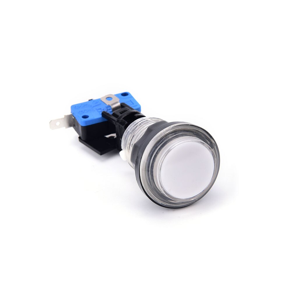 1 stuk led-licht verlichte ronde arcade videogame-speler drukknopschakelaar 5 kleuren 32mm: Wit