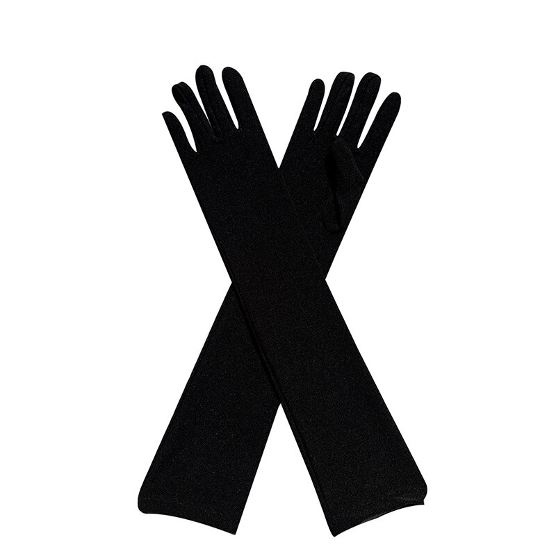 Klassische Erwachsene Schwarz Weiß verrotten Grün Oper/Ellenbogen/Handgelenk strecken Satin- Finger Lange Handschuhe Frauen Klappe Handschuhe Passenden kostüm