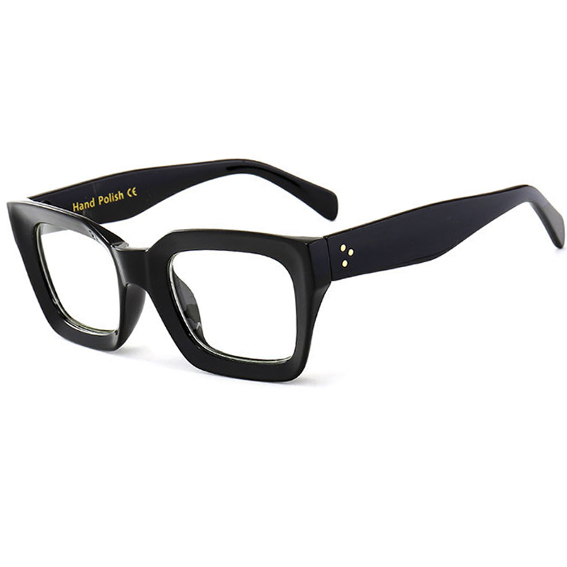 Gafas cuadradas negras para hombre y mujer, lentes transparentes Retro, ópticas transparentes de acetato ultraligeras, monturas de gafas