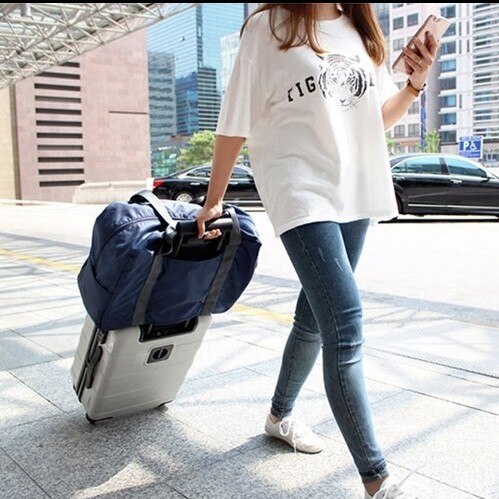 Travel Bag Portable Receive A Bag of Oblique Cross Folding Receive Bag Can Be Set of Luggage Rod Single Shoulder Bag