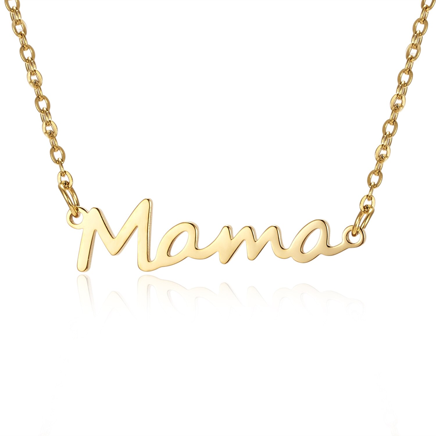 Mama letters halskæde rustfrit stål mor baby lockbone kæde vedhæng choker kvindelige smykker mor& #39 ;s dag: Guld
