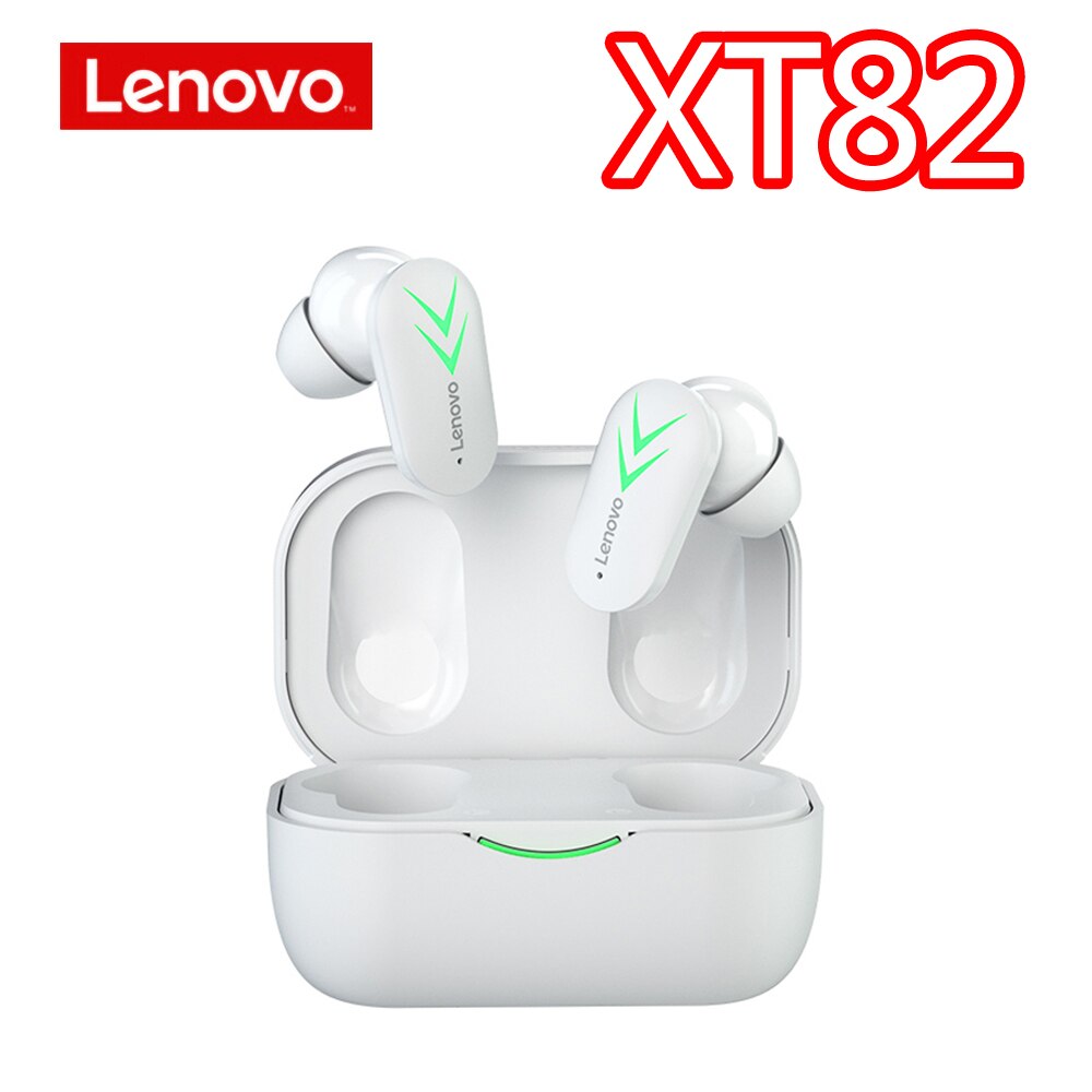 Lenovo LP40 XT82 XT92 XT96 Bluetooth 5.1 słuchawki bezprzewodowe słuchawki HiFi Stereo Bass sterowanie dotykowe zestaw słuchawkowy do gier z mikrofonem: XT82 White