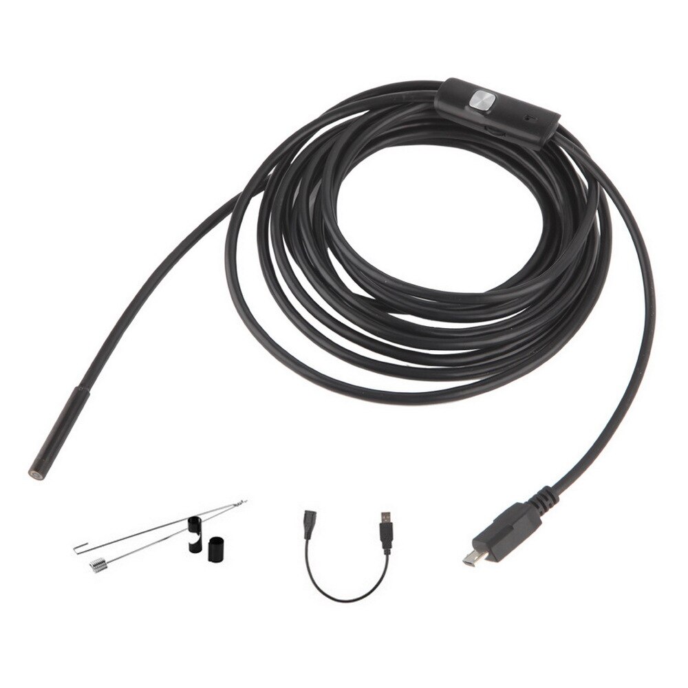 7mm Waterproof 1M/1.5M/2M/3.5M/5M Endoscope Lens Cable USB Inspection Borescope Camera For Android 640*480 Phones/1280*720 PC: 3point5 M