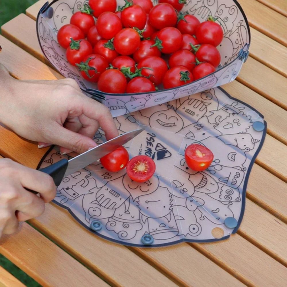 Składana zastawa stołowa kempingowa robić użytku zewnętrznego, lekka, przenośna, wielofunkcyjna, plastikowa, składana.