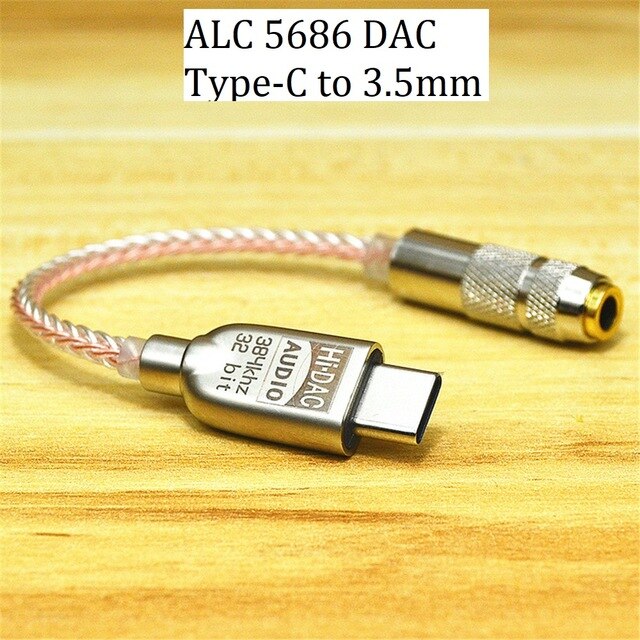 LXDAC DAC ALC5686/ES9280C USB C DAC Headphone Adapter 32bit386kHz Hifi DSD600ohm High Amplifier-Type C to 3.5mm Jack: A-ALC5686 DAC