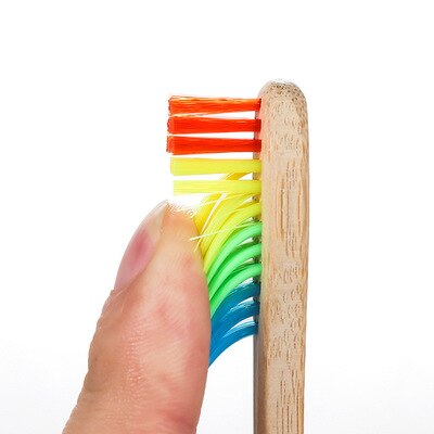 Wooden Rainbow Bamboo Toothbrush Oral Care Baby Soft-bristled Toothbrush for Children Training Toothbrushes baby dental care