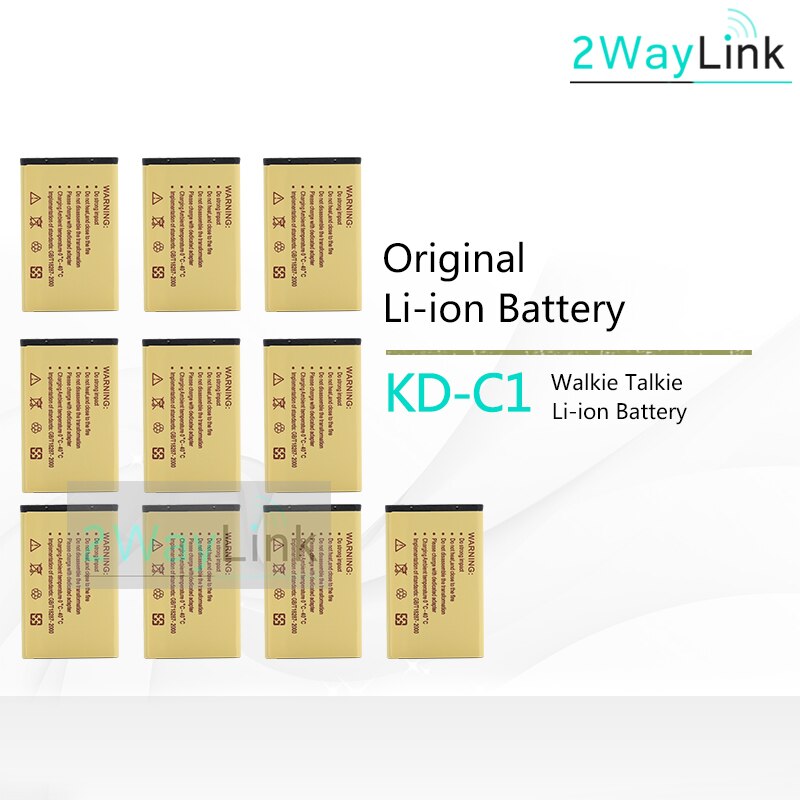 Walkie Talkie KB-5C 1000mAh Li-ion Battery for WLN KD-C1 KD-C2 KD-C10 KD-C50 KD-C51 KD-C52 Compatible with RT22 X6 Radios: 10PCS