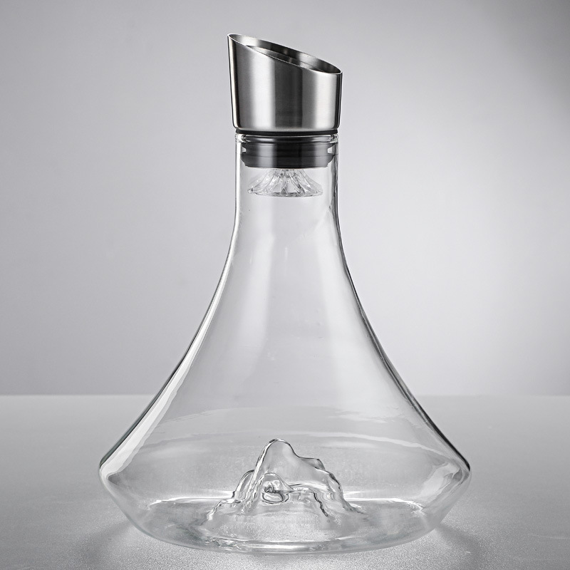 Lceberg karaffel iskaraffel blyfri krystalglas rødvinskaraffel med låg vinkaraffel high-end: Blå