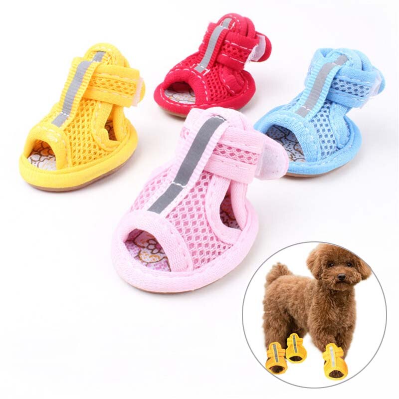 Zomer Hond Schoenen Ademende Mesh Puppy Hond Schoenen Voor Kleine Honden Katten Cute Antislip Chihuahua Pug Sandalen schoen Snoep Kleuren