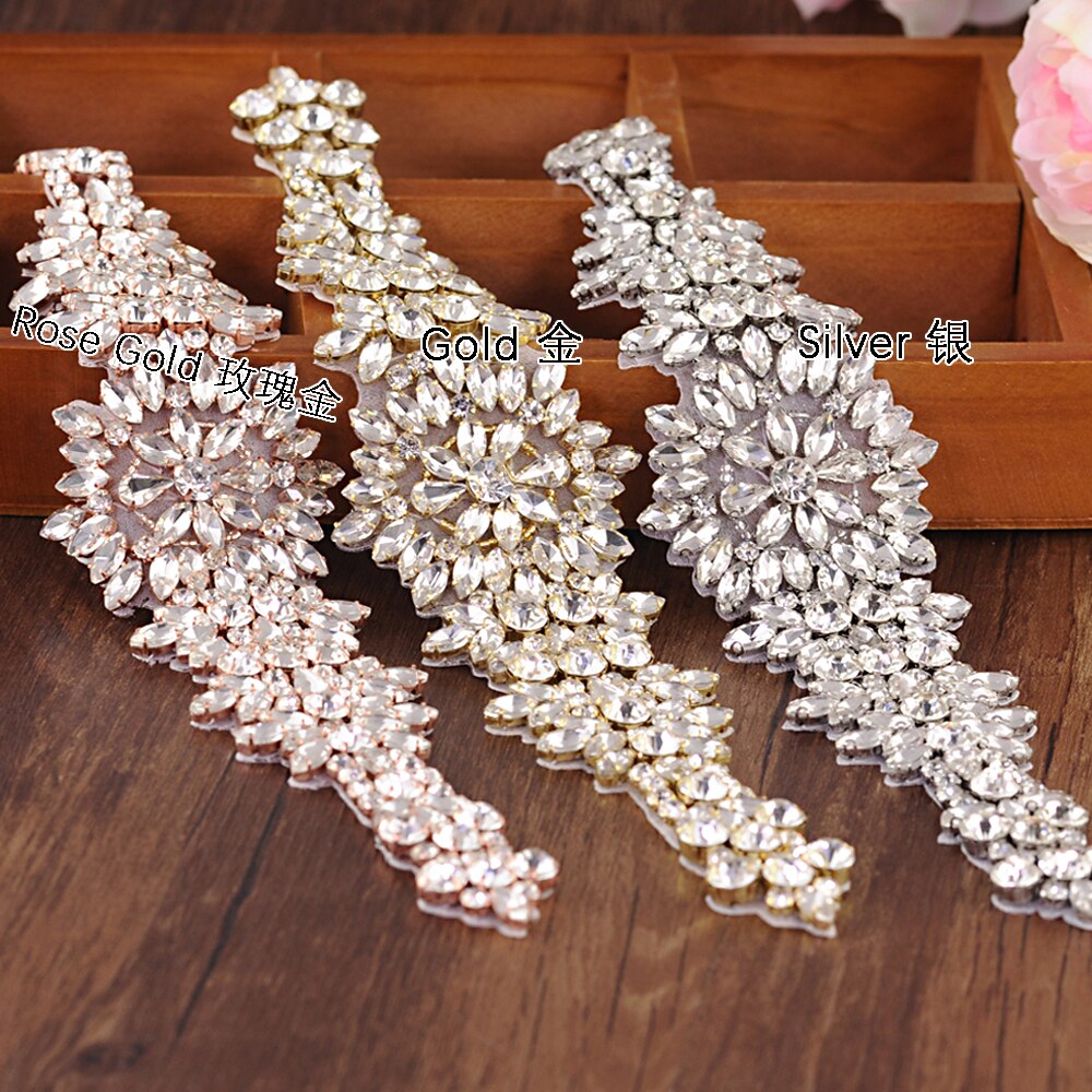 TRiXY S319-G Goldene Strass Gürtel Braut Gürtel Schärpen Bänder Hochzeit Gürtel Schärpen funkelnd Braut Gürtel Brautjungfern Kleider Gürtel