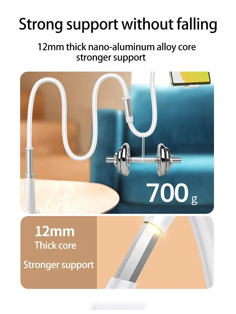 360 Clip support pour téléphone Portable support Portable Flexible paresseux lit support de bureau support de bureau pour iPhone Samsung Xiaomi 70 cm