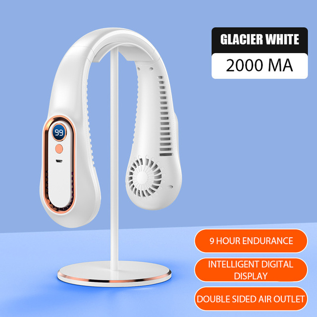 Xiaomi-ventilador de cuello sin aspas con pantalla Digital, minienfriador de aire portátil, recargable por USB: YELLOW