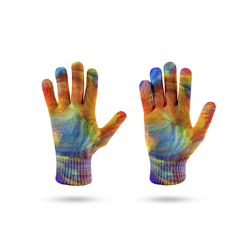 Neue 3d Wirbel Bunte Warme Handschuhe Frauen berühren Bildschirm Handschuh Winter Künstliche Wolle Fäustlinge Weibliche Weihnachten Handschuh: Stil5