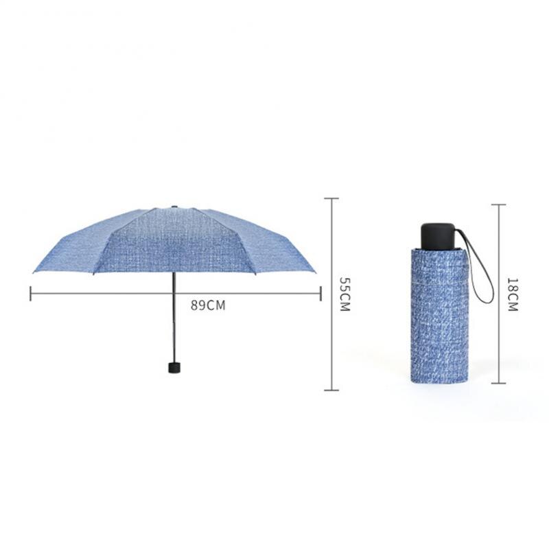 Mini Portable 5 Folding Sun Umbrella Anti UV Pocket Compact Umbrella 4 Color Optional Men Women Umbrella