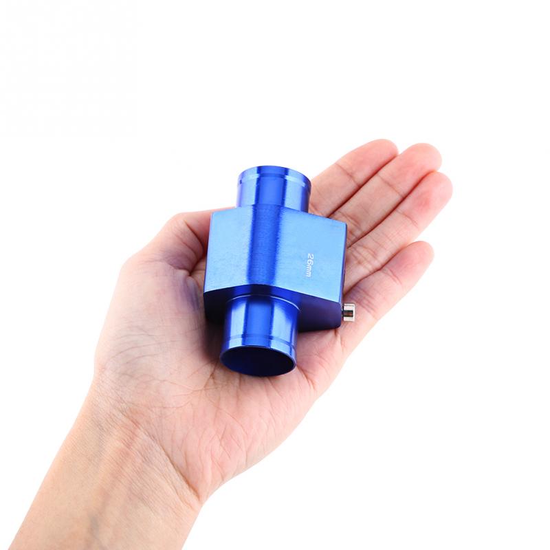 Blauw Auto Water Temperatuur Sensor Adapter Water Temp Joint Pipe Guage Meter Aluminium met Klemmen 26/28/ 30/32/34/38/40mm