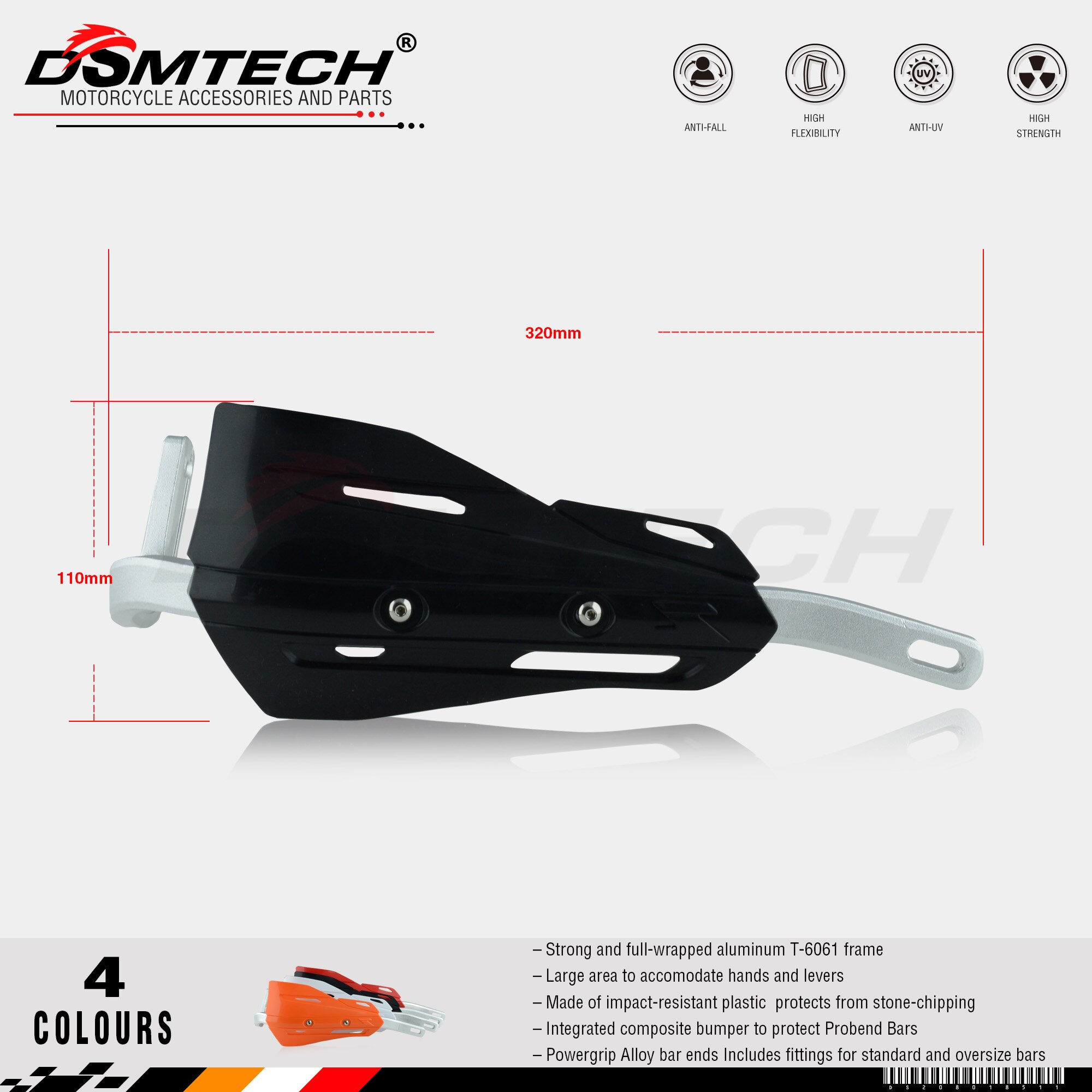 Dsmtech P-ZETA Pro Handguards Voor Motorcycle Fit Voor 7/8 "22 Mm Handlebar1-1/8 28 Mm Fat Bar Cr xr Yz Wr Ex Ttr Crf Wrf Exc Drz