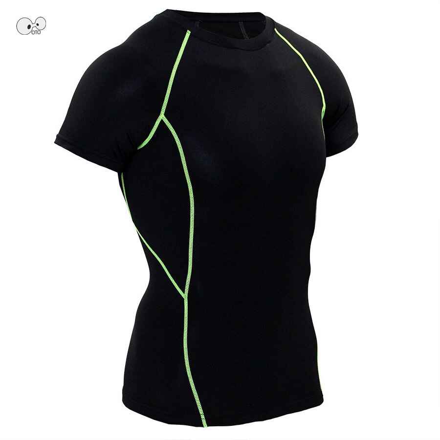 Men Compression Shirts MMA Rashguard Quick Dry Fitness Short Sleeve Base Layer Stretch Weight Lifting Elastic Shirts Sportswear