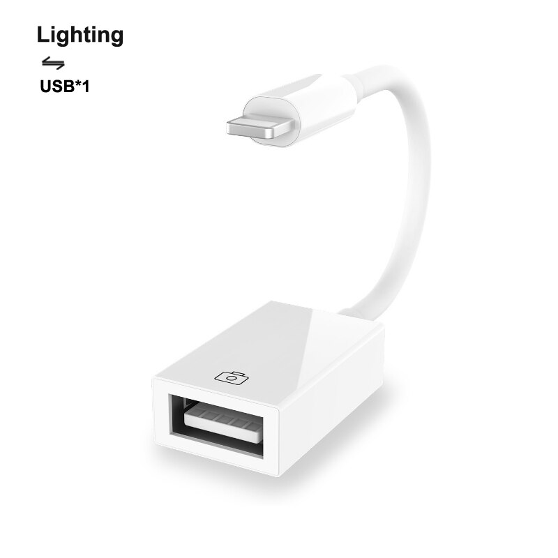 Lightning Adapter Naar Usb RJ45 1000M Lan Usb C Sd Tf Kaartlezer Camera Lightning Otg: Goud