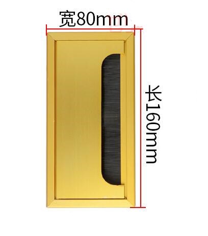 Aluminum Alloy Rectangular Desk Cable Grommets Wire Hole Cover Cable Outlet Port Surface Table Cable Hole Furniture Hardware