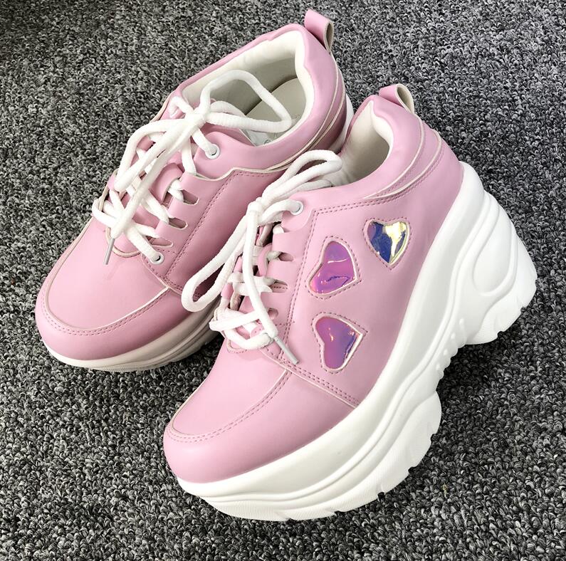 Japonais doux Lolita baskets coeur femmes collège fille étudiants LOLITA chaussures à talons hauts plate-forme chaussures plate-forme éternuements tb003