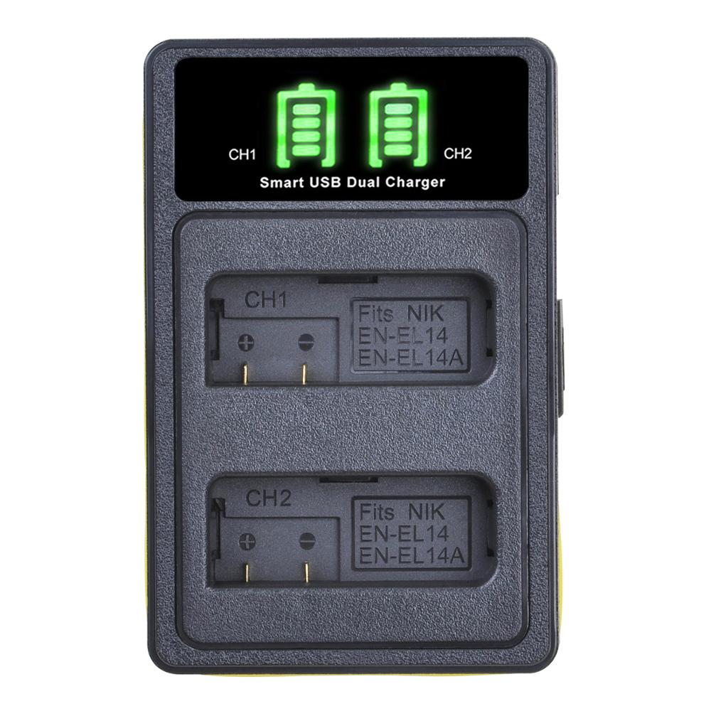 EN-EL14 EN EL14A Batterie Chargeur et Batteries Rechargeables pour Nikon D5600 D3500 D5100 D5500 D5200 D5300 Coolpix P7200 P7700